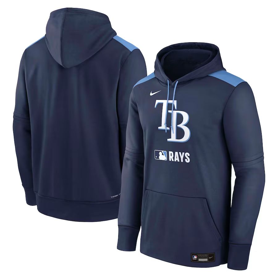 Men 2025 MLB Tampa Bay Rays Drak blue Nike hoodie style 1->tampa bay rays->MLB Jersey